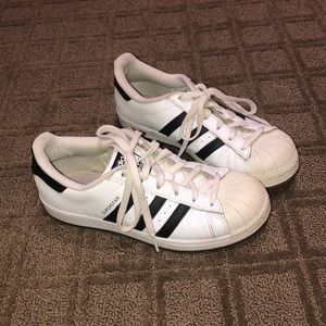 Black and White Adidas shoes